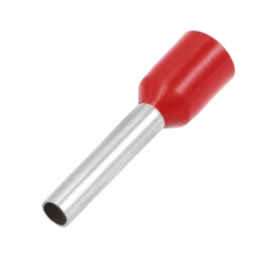 VE2512 Insulated Cord Pin End Wire Connector Crimp Terminal AWG14 Red 10Pcs # - Picture 1 of 4