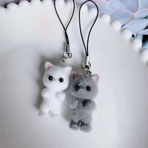 Cartoon Cute Cat Pendant Phone Lanyard Keychain Couple Pendant Bag Decoration - Picture 1 of 8