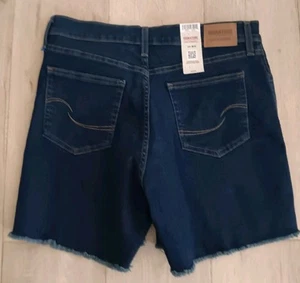 Neu Signature Levi hoch geschnittene Bermuda Denim Jeans Shorts Größe 14 Taille 32 Stretch - Bild 1 von 2