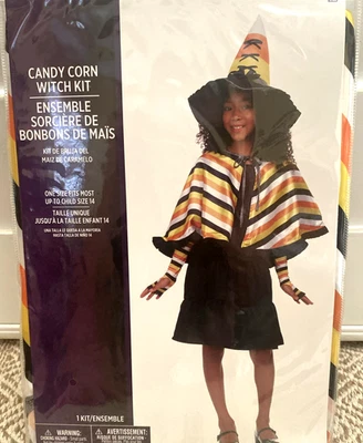 Disfraz Kit Bruja Maíz Caramelo: Sombrero-Capa - Guantes Talla Única Niño Hasta Talla 14 Foto 1 de 4