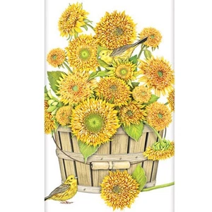 Mary Lake-Thompson Bushel of Sunflowers with Goldfinch Flour Sack Kitchen Towel - Picture 1 of 3