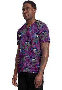 Batman Cherokee Scrubs DC Tooniforms Mens V Neck Top TF788 DMUS - Picture 1 of 6
