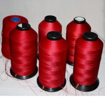 Synthetic Thread CO &  Filco Bundle 6 Spools Red Nylon Bonded Artillery Thread - Image 1 of 4