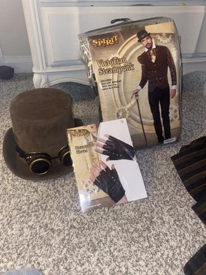 Disfraz Steampunk Victoriano Hombre Adulto Talla Mediana - Totalmente Nuevo Con Etiquetas Foto 1 de 3