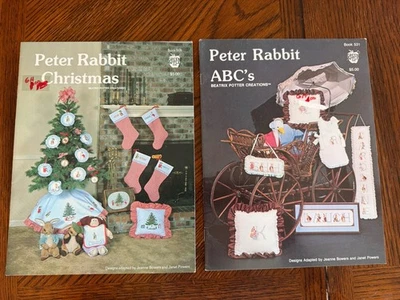 Vintage Peter Rabbit Christmas ABC’s Cross Stitch pattern Books Beatrix Potter - Image 1 of 4