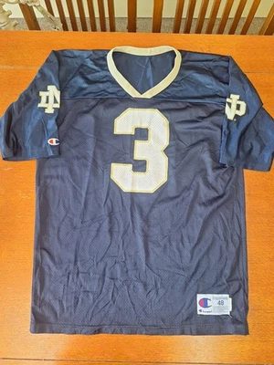 VINTAGE CHAMPION FOOTBALL JERSEY NOTRE DAME JERSEY CHAMPION SIZE 48 Large Irish - Image 1 of 3