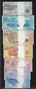 BRAZIL 200 100 50 20 10 5 2 REAIS 2010-21 COMPLETE SET GEM UNC - Picture 1 of 1