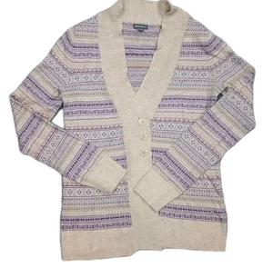 EDDIE BAUER Damen Strickjacke Mehrfarbig Drei Knöpfe Größe Medium - Bild 1 von 8