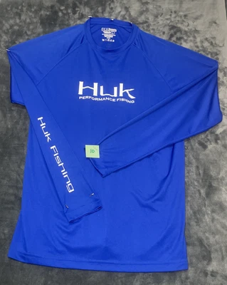 HUK Performance Fishing Men's Long Sleeve Shirt LARGE Blue (10) - Image 1 of 4