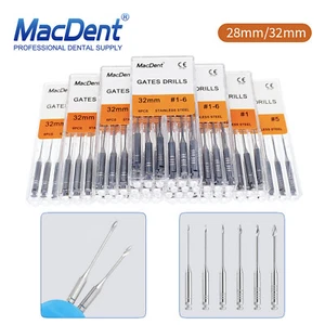 6Pcs Dental Endodontic Gates Drill Glidden 32/28 Engine Use Stainless Steel File - Picture 1 of 22