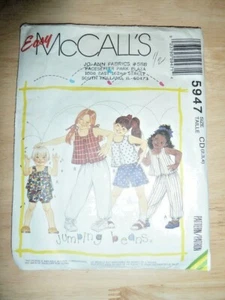 McCALLS #5947 JUMPING BEANS TOP, PANTS, SHORTS & BLOOMERS - GIRLS 2,3,4 - NICE! - Picture 1 of 2
