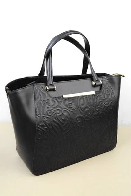 Ripani 7341 Vieste черная кожаная сумка с короткими ручками структурированная сумка 100% сделано в Италии - Изображение 1 из 4