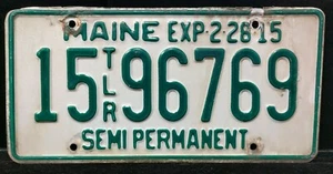 1x remolque semipermanente único Maine ME 1596769 VIN/placa de licencia 2015 vencida - Imagen 1 de 4