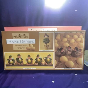 Lot Of 2 Sealed Anne Geddes Deluxe Puzzle Set with 3x2 Full Size Jigsaw Puzzles - Picture 1 of 8