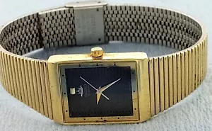 BE Mens Seiko 1980s / 1990s Rectangle Tank Gold Tone 5Y91-5020 Vintage Watch lot - Picture 1 of 7