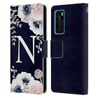 NATURE MAGICK WATERCOLOUR FLOWER MONOGRAM 2 LEATHER BOOK CASE FOR HUAWEI PHONE 4