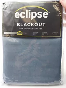 Eclipse Blackout Panel Curtain 42in x 54in Slate Blue Rod Pocket - Picture 1 of 5