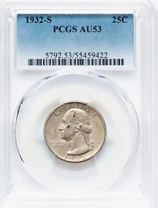 1932-S Washington Quarter PCGS AU-53 - Picture 1 of 2