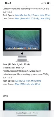 Apple iMac 21.5in. (500GB HDD, Intel Core i5 4th.Gen., 1.4GHz, 8GB RAM)... - Image 1 of 3