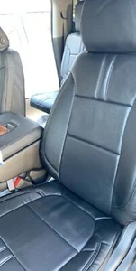 Clazzio Genuine Leather Black Seat Covers for 2019-2025 GMC Sierra Crew Cab - Picture 1 of 3