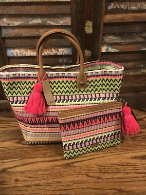 Bolsa tote Clarks Adley Melanie multicolorida nova com etiquetas e bolsa combinando - Imagem 1 de 4