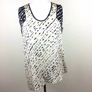 Classiques Entier Women's Sleeveless Tan & Black High Low Hem Top Sz S - Picture 1 of 7