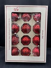 Vintage Sears 12 Glass Christmas Tree Ornaments Red