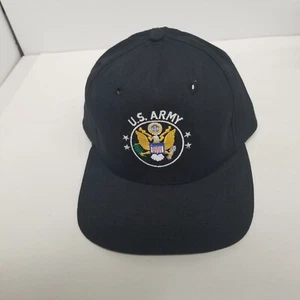 Vintage U.S. Army Black Snapback Hat, Golden Eagle Flag Logo, NOS - Picture 1 of 6