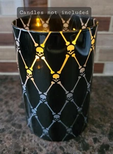 Yankee Candle SUPERSTITION Halloween Skull & Crossbones Double Tea Light Holder - Picture 1 of 7