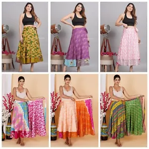 Wholesale Lot Long Silk Magic Skirt Sarong Hippie Festival Skirt Dress for women - Picture 1 of 10
