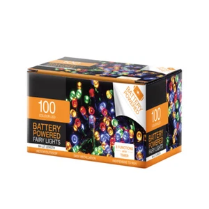 100 LED Battery Operated Lights Multicolour 8 Function Memory Hold, Timer 6 hr O - Picture 1 of 3