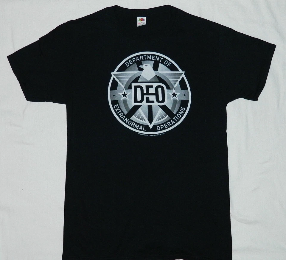 Camiseta Negra DC Comics Supergirl Serie de TV DEO Eagle Logo NUEVA SIN USAR Foto 1 de 1