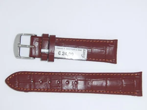 FLUCO Calfskin Leather Watch Band Strap 20 mm Mahogany "Classic Kroko Chrono" - Picture 1 of 3