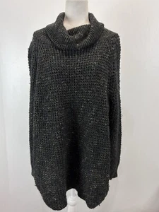 Free People Dylan Tweedy Chunky Knit Confetti Sweater Grey Sz Large Women’s - Picture 1 of 8
