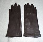 Ladies VTG 1970s Brown Vinyl Leather Look Winter Dress Gloves Lined Sz Small NOS