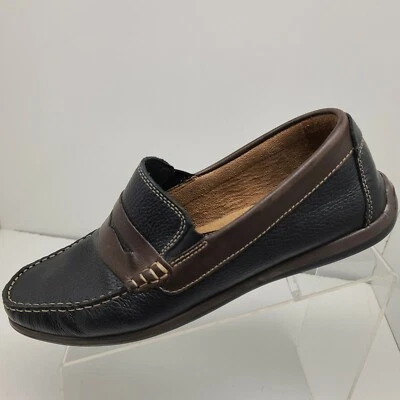 Florsheim 男式便士乐福鞋发球杆黑色 9 M 码鹅卵石纹 — 第 1/4 张图片