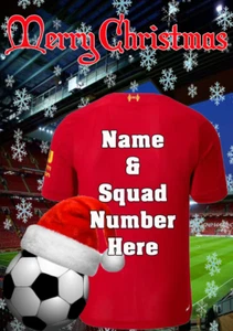 pnc258 Liverpool Soccer Football Christmas Card Xmas A5 Personalised Greetings - Picture 1 of 1