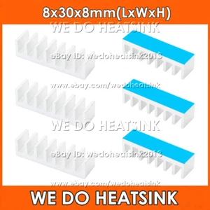 8x30x8mm Silver Heatsink Radiator Cooler With Thermal Pad for DIP28 IC CPU GPU - Afbeelding 1 van 4