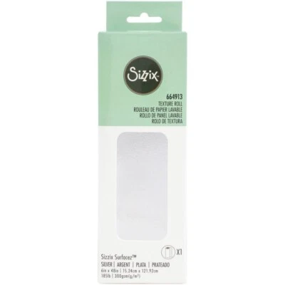 Sizzix Surfacez Silver Metallic Texture Roll 6 x 48 Die Cutting 664913 NEW