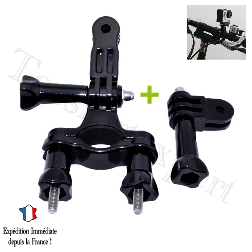 SUPPORTO VELO MOTO - Accessori Adattatore per GOPRO HERO 1 2 3 3+ 4 Manubrio - Immagine 1 di 1