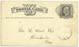 US   POSTAL CARD Liberty 1 cent  Winchester Mass. - Picture 1 of 1