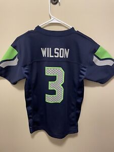 Youth Medium Russell Wilson Jersey SEATTLE SEAHAWKS Shirt #3 NFL FOOTBALL Blue