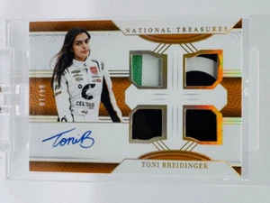 2024 Panini National Treasures Toni Breidinger Auto Quad Race Used Gear GOLD /10 - Picture 1 of 2