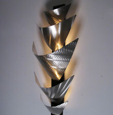 Modern Abstract Metal Wall Art Accent LED Lamp Sculpture Home Decor Silver