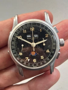Vintage Baume Mercier Triple Date Moon Phase Chronograph Manual Men Watch - Picture 1 of 8