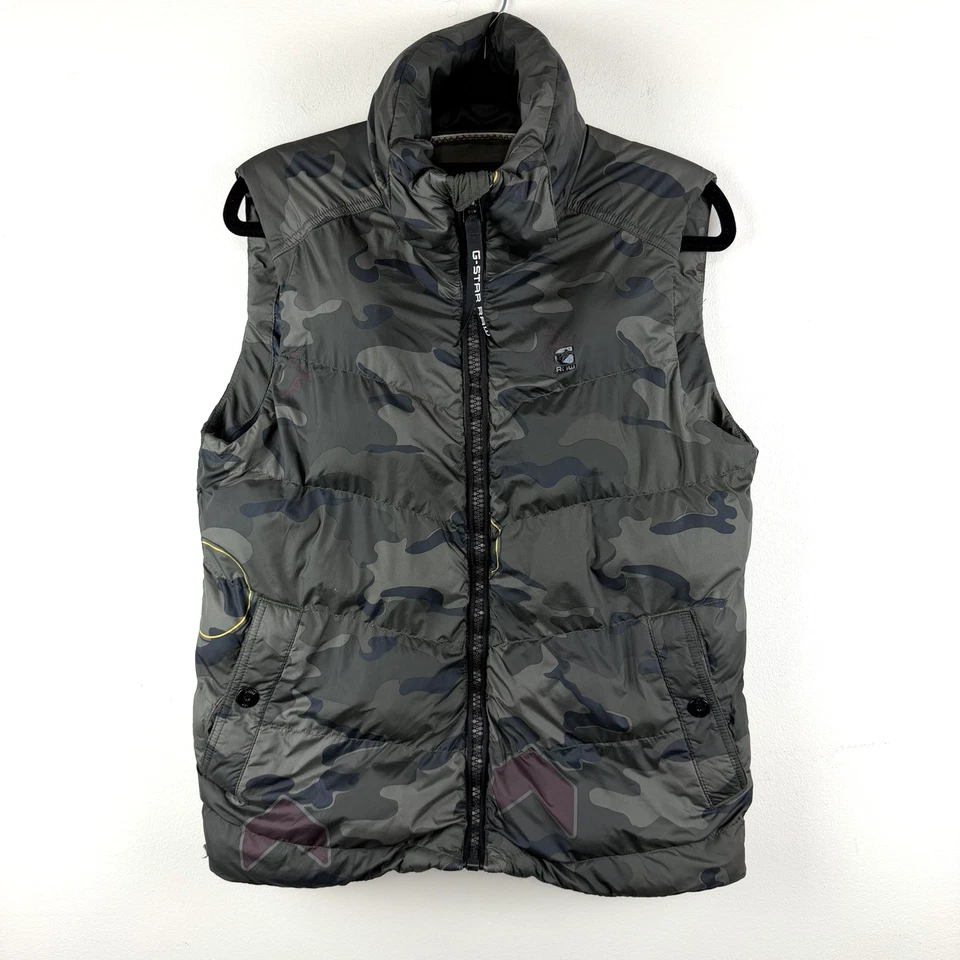 G-Star Raw Men’s XS Camo Puffer Vest Green Namic Lite Streetwear Utility Outdoor - Image 1 of 4