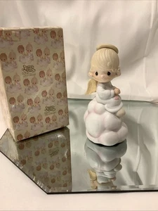 1980 Precious Moments - My Guardian Angel Music Brahms Lullaby E-5206 With Box - Picture 1 of 5