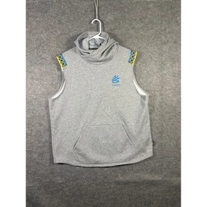 Under Armour Curry Sleeveless Hoodie Gray Geometric Accents XXL Mens - Picture 1 of 9