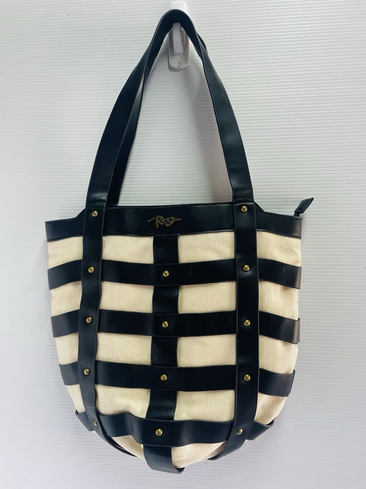 Roxy Women’s Top Handle Zip Up Studded Beach Shopping Tote Travel Satchel Bag - image 1 of 4