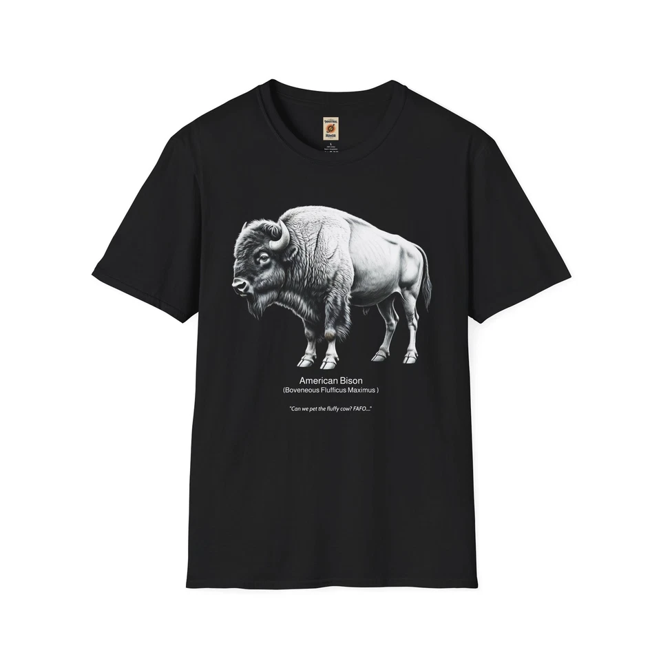 Camiseta unisex American Bison, camiseta para amantes de la naturaleza, regalo, vida silvestre, negro Foto 1 de 1